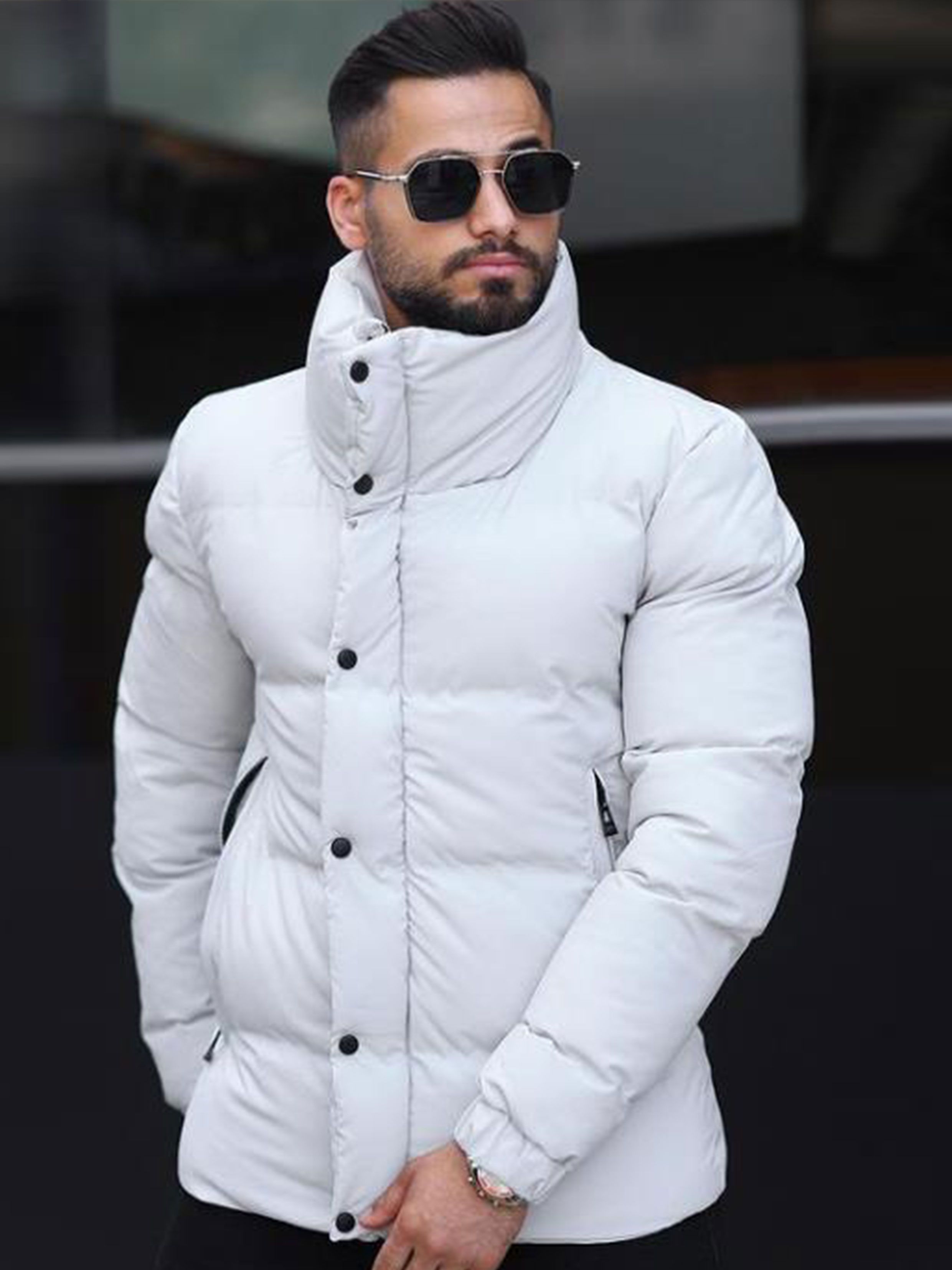 Fashionable white cotton suit